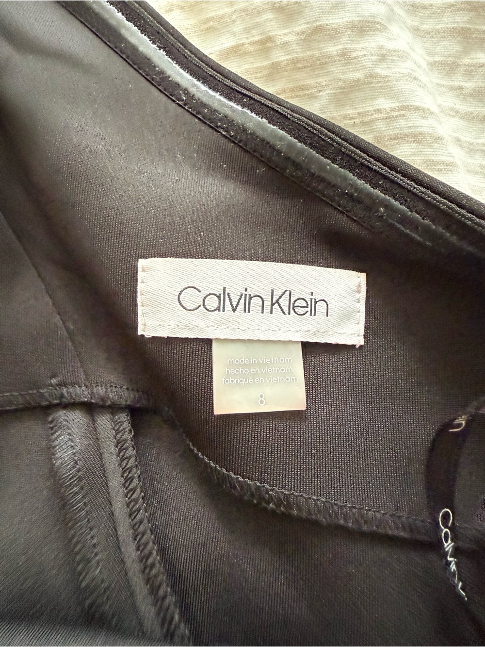 Calvin Klein Black One-Shoulder Sheath Dress - Picture 3 of 3